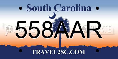 558AAR South Carolina License Plate