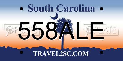 558ALE South Carolina License Plate