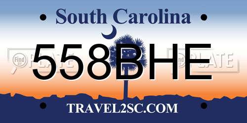 558BHE South Carolina License Plate