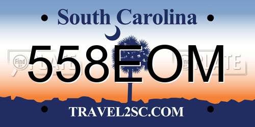 558EOM South Carolina License Plate