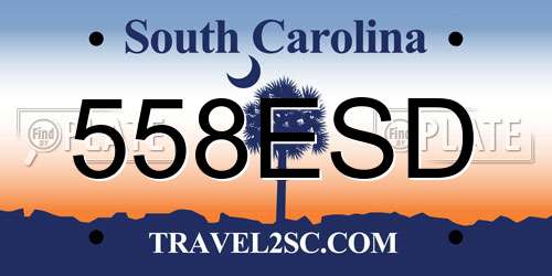 558ESD South Carolina License Plate