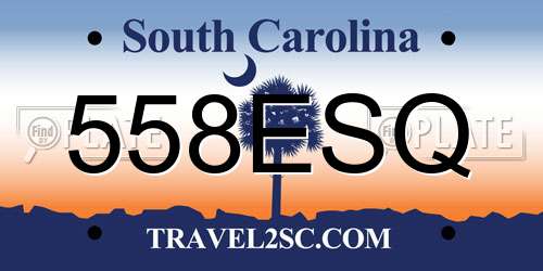 558ESQ South Carolina License Plate