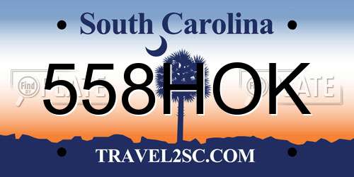 558HOK South Carolina License Plate