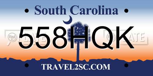 558HQK South Carolina License Plate