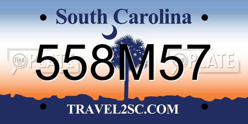 558M57 South Carolina License Plate