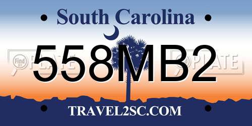 558MB2 South Carolina License Plate