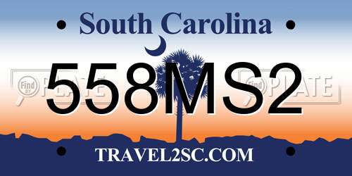 558MS2 South Carolina License Plate