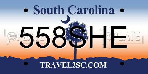 558SHE South Carolina License Plate