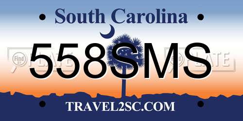 558SMS South Carolina License Plate
