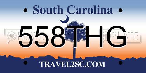 558THG South Carolina License Plate