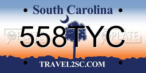 558TYC South Carolina License Plate