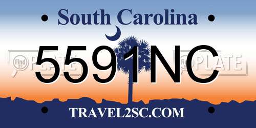 5591NC South Carolina License Plate
