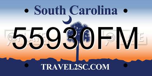 55930FM South Carolina License Plate