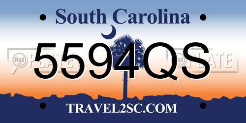 5594QS South Carolina License Plate