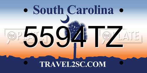5594TZ South Carolina License Plate