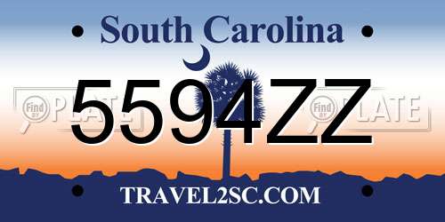 5594ZZ South Carolina License Plate
