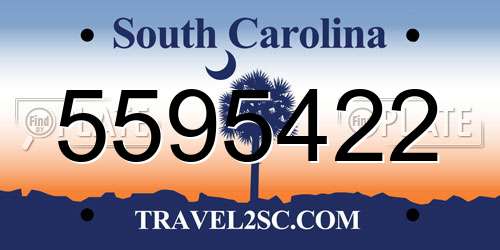 5595422 South Carolina License Plate