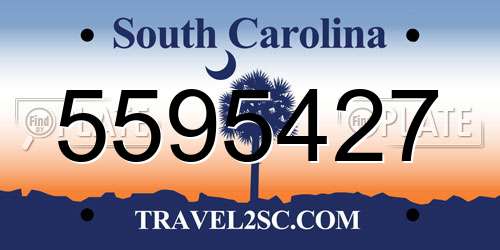 5595427 South Carolina License Plate