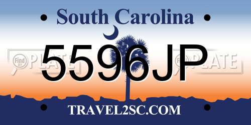 5596JP South Carolina License Plate