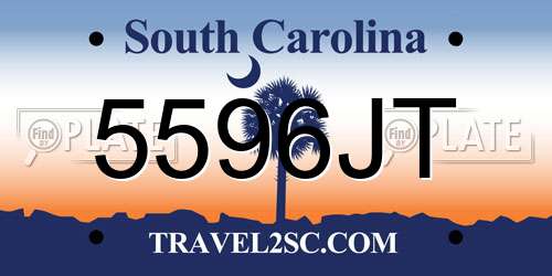 5596JT South Carolina License Plate