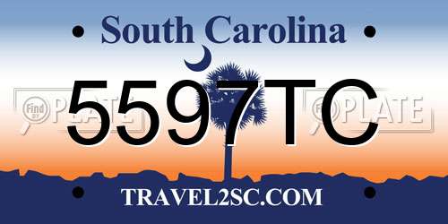 5597TC South Carolina License Plate
