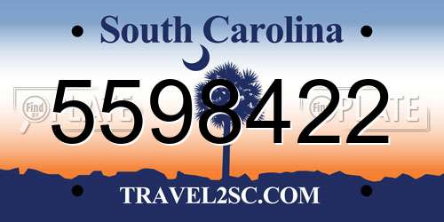 5598422 South Carolina License Plate