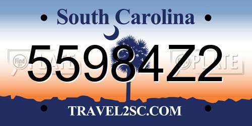 55984Z2 South Carolina License Plate