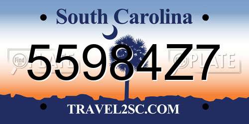 55984Z7 South Carolina License Plate