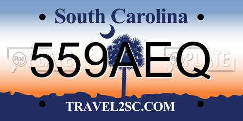 559AEQ South Carolina License Plate