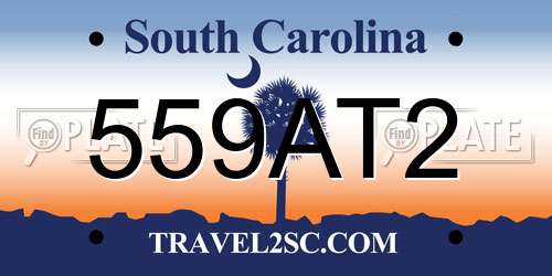 559AT2 South Carolina License Plate