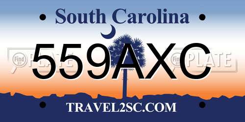 559AXC South Carolina License Plate