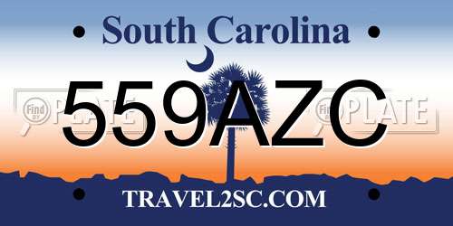 559AZC South Carolina License Plate