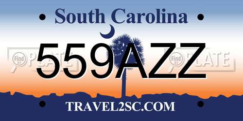 559AZZ South Carolina License Plate