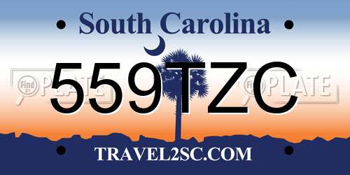 559TZC South Carolina License Plate