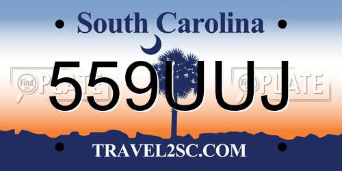559UUJ South Carolina License Plate