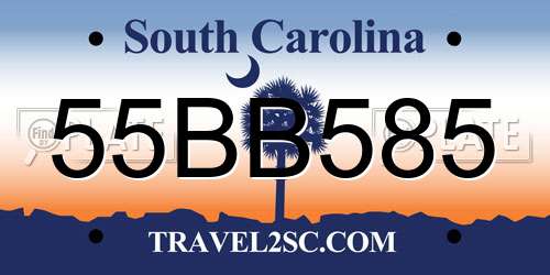 55BB585 South Carolina License Plate