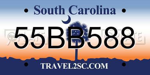 55BB588 South Carolina License Plate