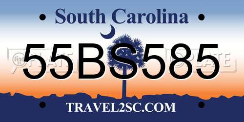 55BS585 South Carolina License Plate