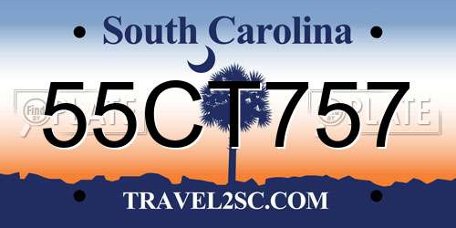 55CT757 South Carolina License Plate