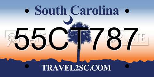 55CT787 South Carolina License Plate