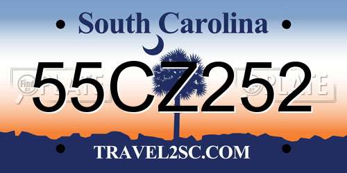 55CZ252 South Carolina License Plate