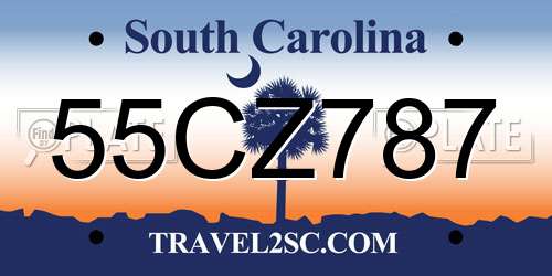 55CZ787 South Carolina License Plate