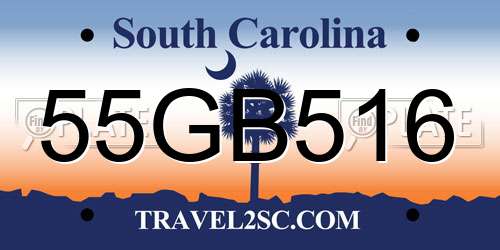 55GB516 South Carolina License Plate
