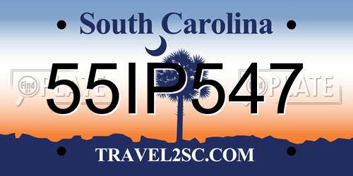 55IP547 South Carolina License Plate