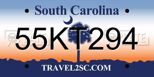 55KT294 South Carolina License Plate