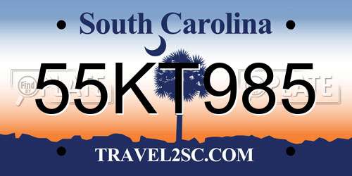 55KT985 South Carolina License Plate