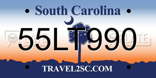 55LT990 South Carolina License Plate