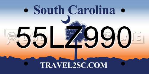 55LZ990 South Carolina License Plate