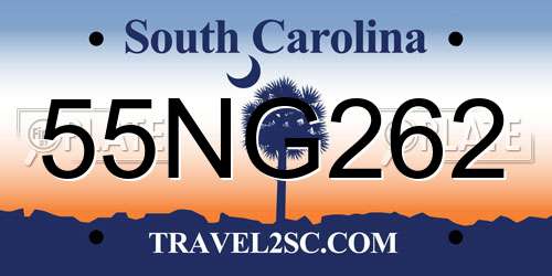 55NG262 South Carolina License Plate