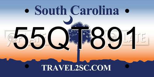 55QT891 South Carolina License Plate